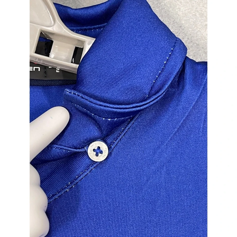 RLX Ralph Lauren Polo Shirt Men Small Blue Gradient Hydrophobe Stretch Clorblock
